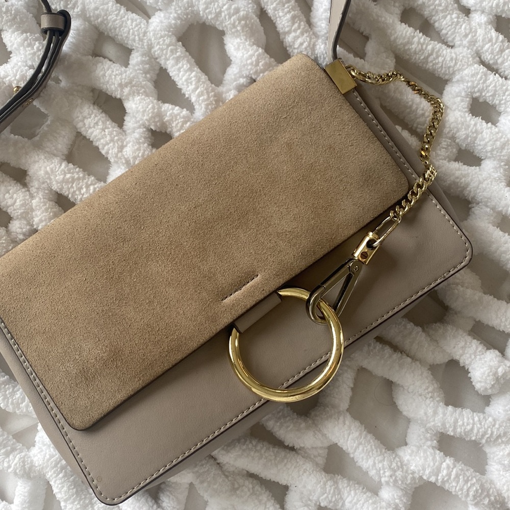 Gray faux leather/suede crossbody - Picture 3 of 5